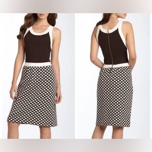 Kate Spade Bari brown and off white sweater dress